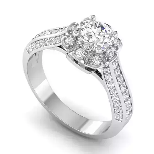 Wedding ring with huge white diamond RS-207