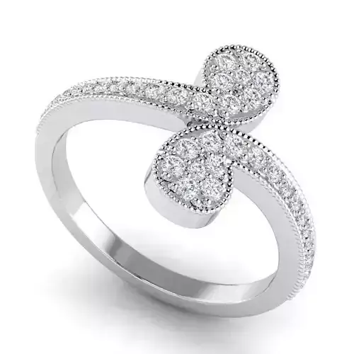 Spiral Shaped Engagement Ring With Diamonds 24