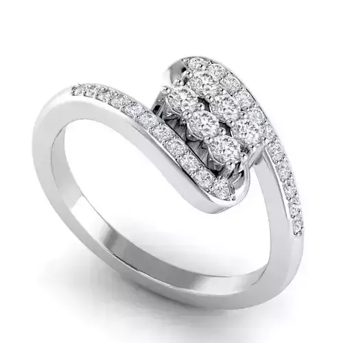 Spiral Shaped Engagement Ring With Diamonds 26