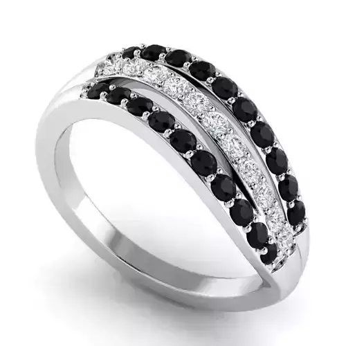 Engagement with black emeralds RG 095