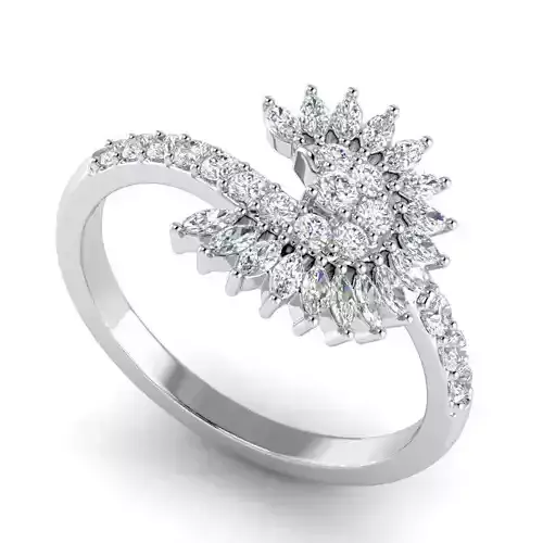 Floral Design Engagement Ring With Diamonds 2