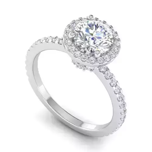 Round Shaped Engagement Ring With Diamonds 23
