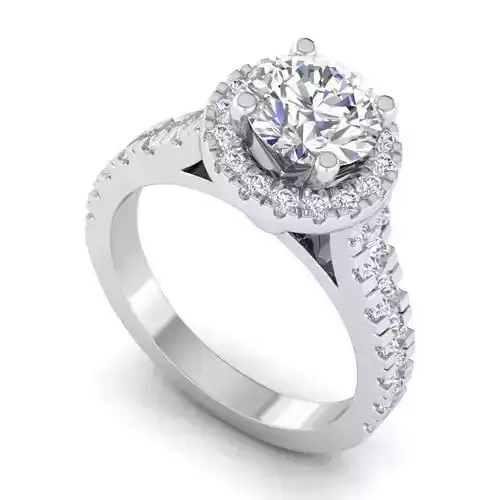 Round Shaped Engagement Ring With Diamonds 24