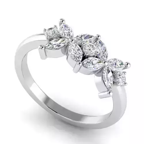 Flower Shaped Engagement Ring With Diamonds 42
