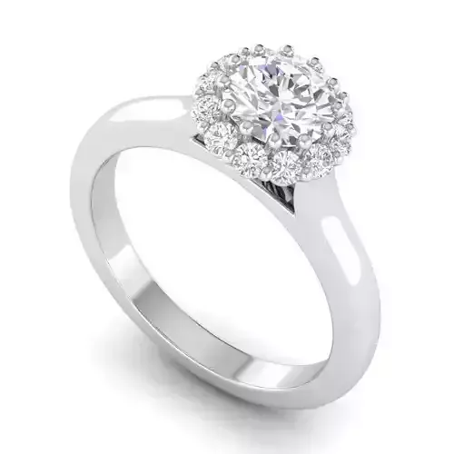 Round Shaped Engagement Ring With Diamonds 26