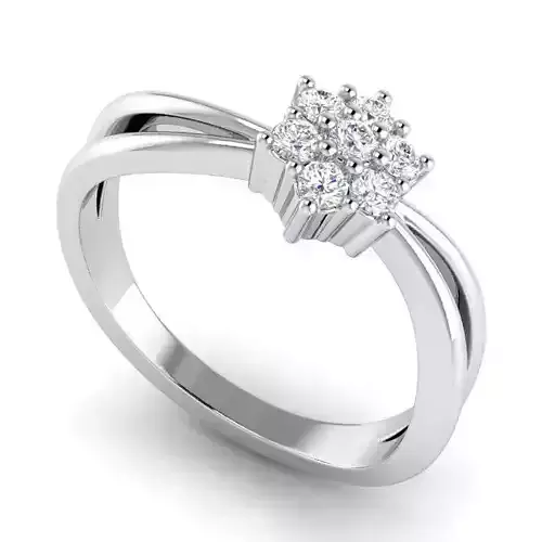 Flower Shaped Engagement Ring With Diamonds 44
