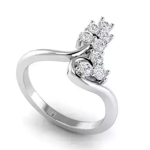 Spiral Shaped Engagement Ring With Diamonds 28