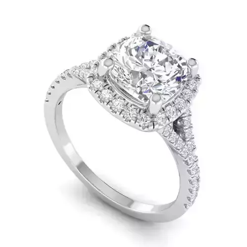 Square Shaped Engagement Ring With Diamonds 12