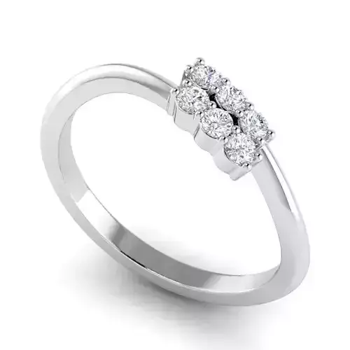 Spiral Shaped Engagement Ring With White Diamonds