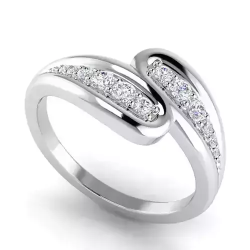 Spiral Shaped Engagement Ring With White Diamonds 1