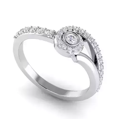 Engagement Ring With White Diamonds