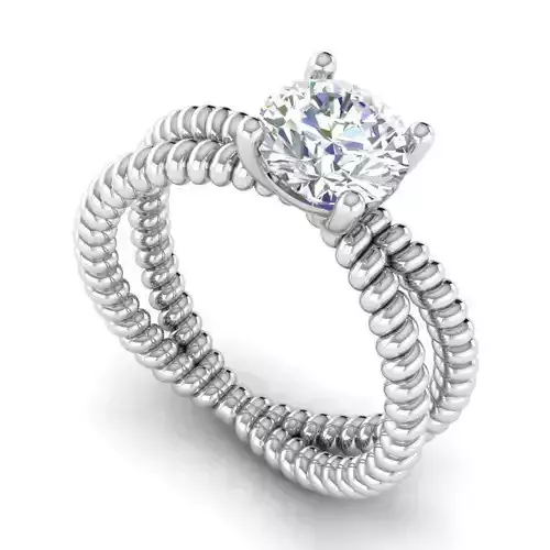 Double ring with diamond RS-151