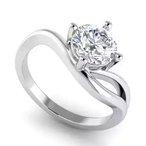 Engagement Ring With White Diamond