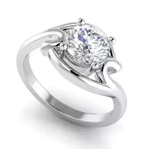 Engagement Ring With White Diamond  1
