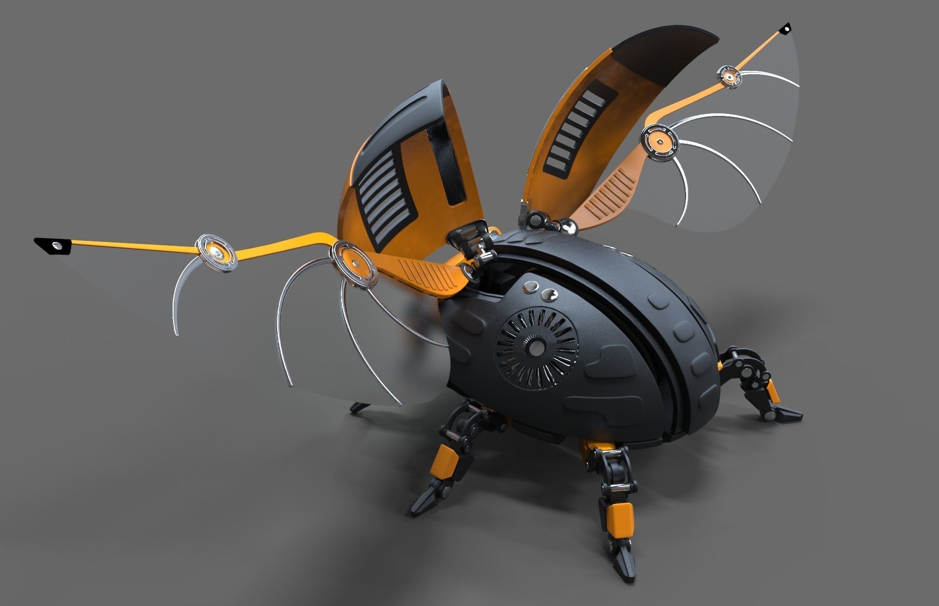 Robot Beetle Ladybug 3D model_4