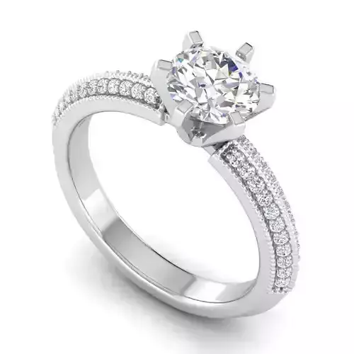 Engagement Ring With White Diamonds 4