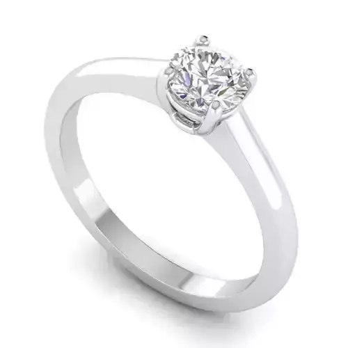 Thin Engagement Ring With White Diamond