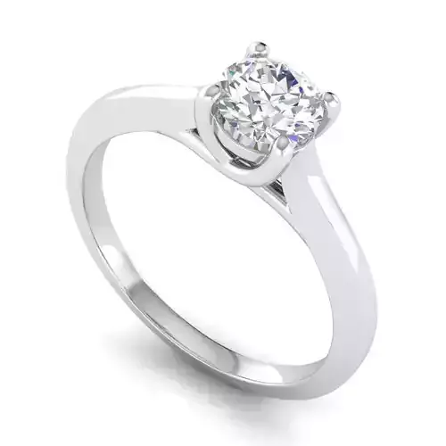Silver engagement ring with small white diamond RS-132