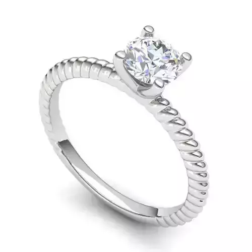 Thin Engagement Ring With White Diamond 1