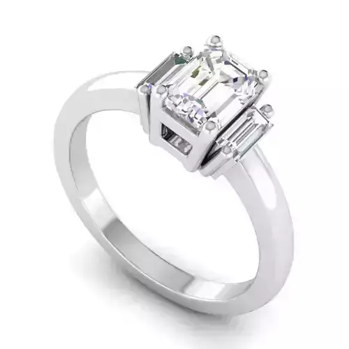 Thin Engagement Ring With White Diamonds 1