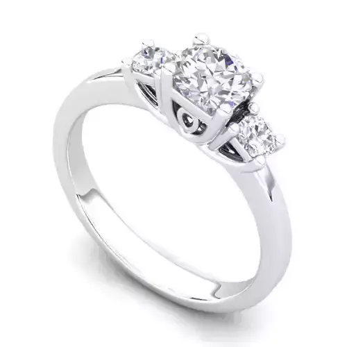 Thin Engagement Ring With White Diamond 4