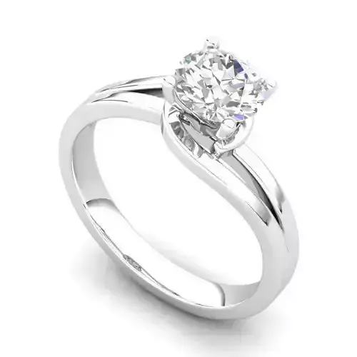 Spiral loop Engagement Ring With White Diamonds