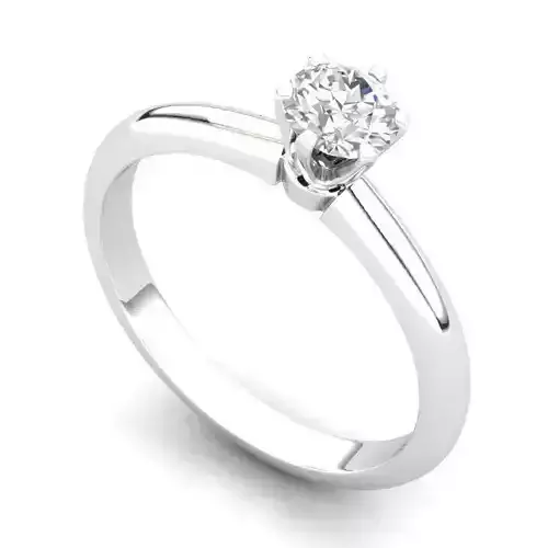 Thin Engagement Ring With White Diamond 5
