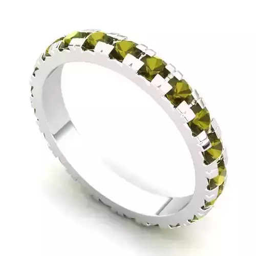 Engagement Ring With Green Gemstones 3D print model