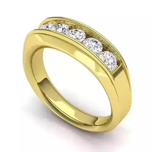 Gold Color Engagement Ring With White Diamonds