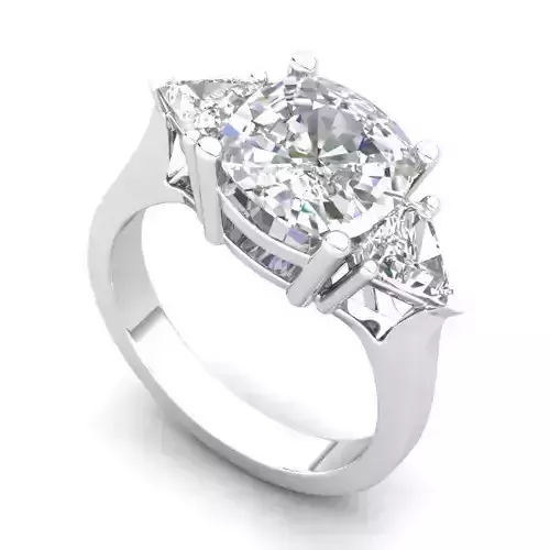 Eye Shaped Engagement Ring With White Diamonds