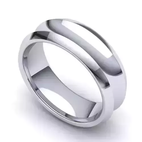 Thick Silver Color Engagement Ring