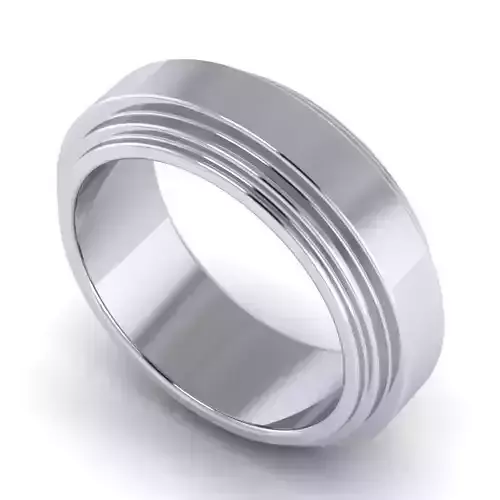 Silver Color Simple Engagement Ring