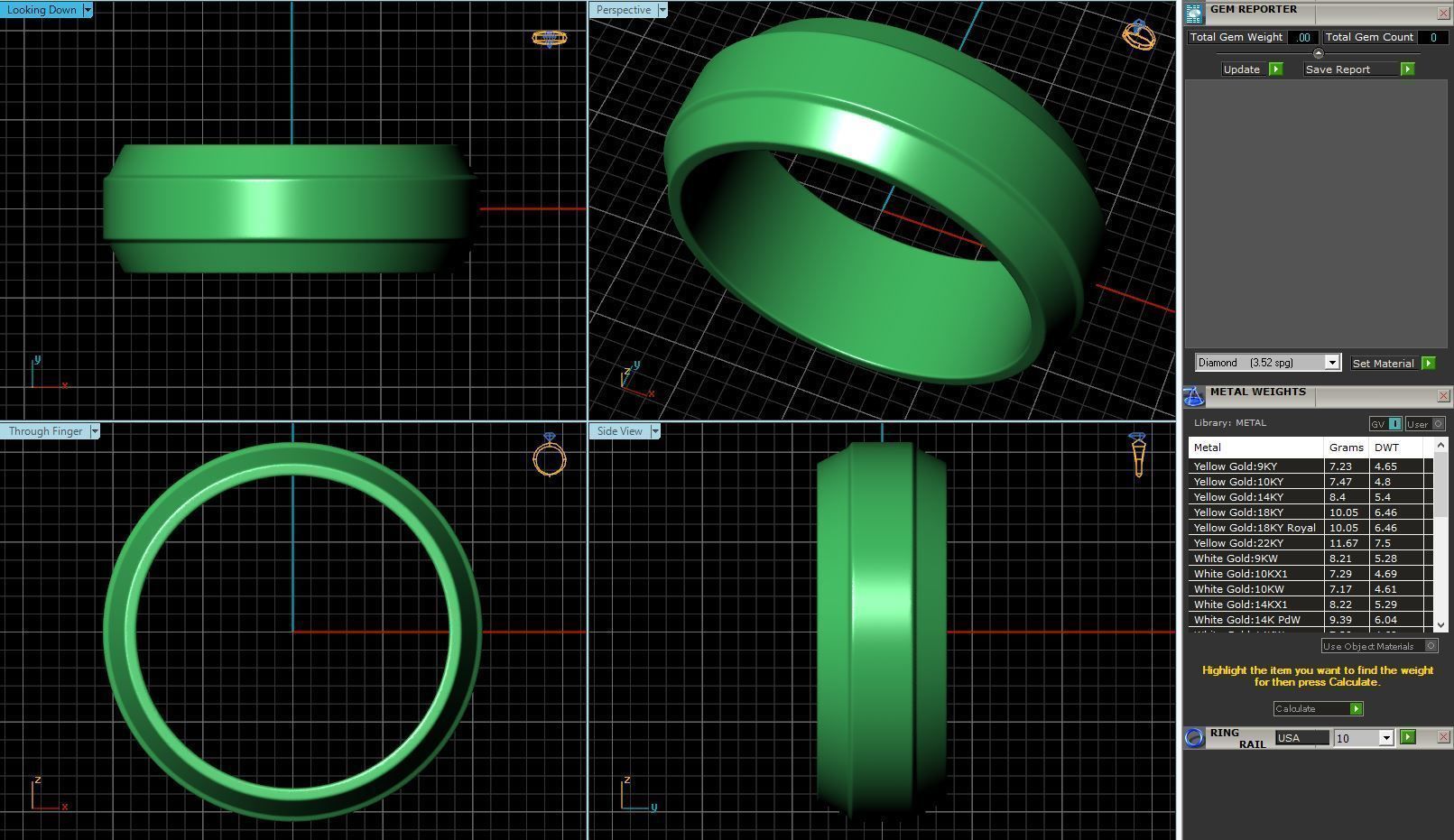 Gold Color Simple Style Engagement Ring 3D print model_1