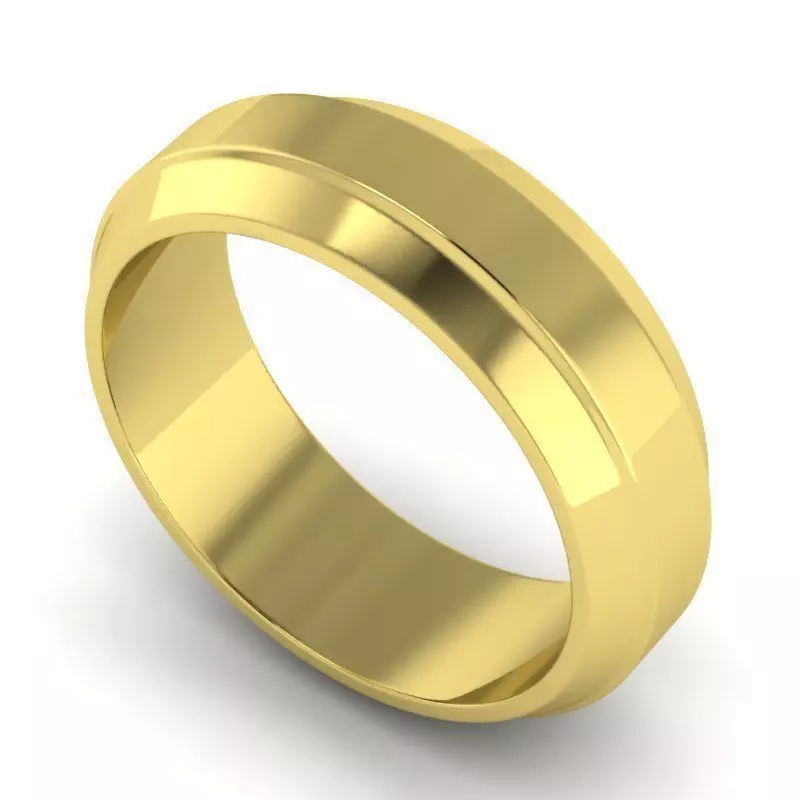 Gold Color Simple Style Engagement Ring 3D print model_0
