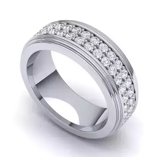 Silver ring with small white diamonds RS-083-d