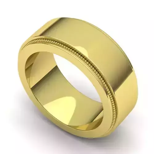 Wide Band Gold Color Engagement Ring
