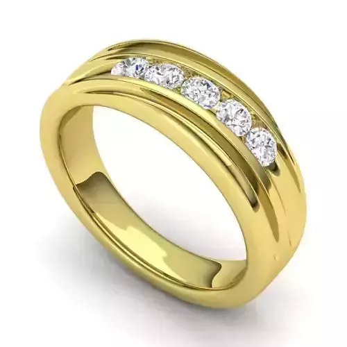 Gold Color Engagement Ring With White Diamonds 3