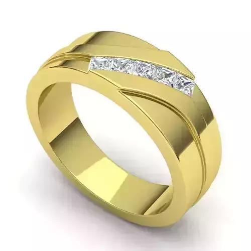 Gold Color Engagement Ring With White Diamonds 4