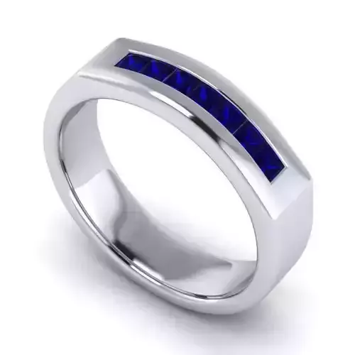 Silver ring with blue emeralds RS-070