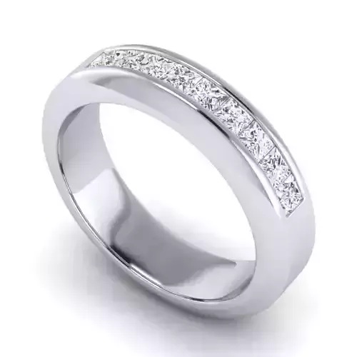 Silver Color Engagement Ring With White Diamonds