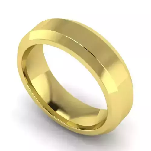 Gold Color Simple Style Wedding Ring