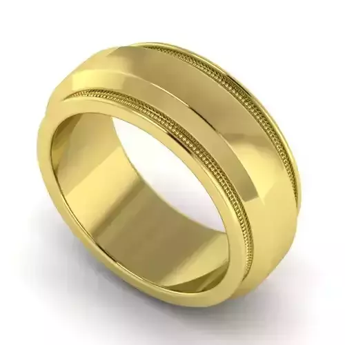 Gold Color Simple Style Wedding Ring 1