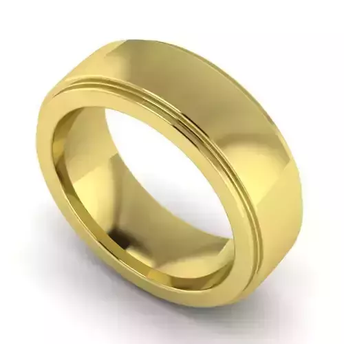 Gold Color Simple Style Wedding Ring 2
