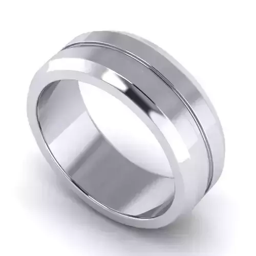 Silver Color Simple Style Wedding Ring 1