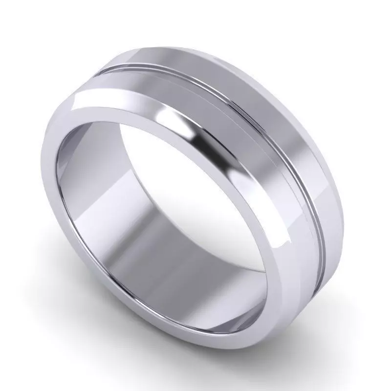 Silver Color Simple Style Wedding Ring 1 3D print model_0