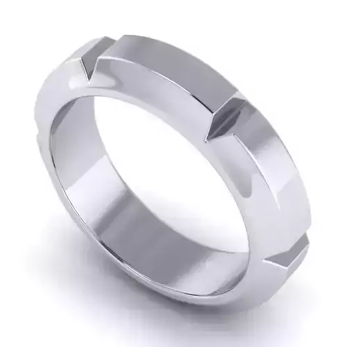 Silver Color Simple Style Wedding Ring 2