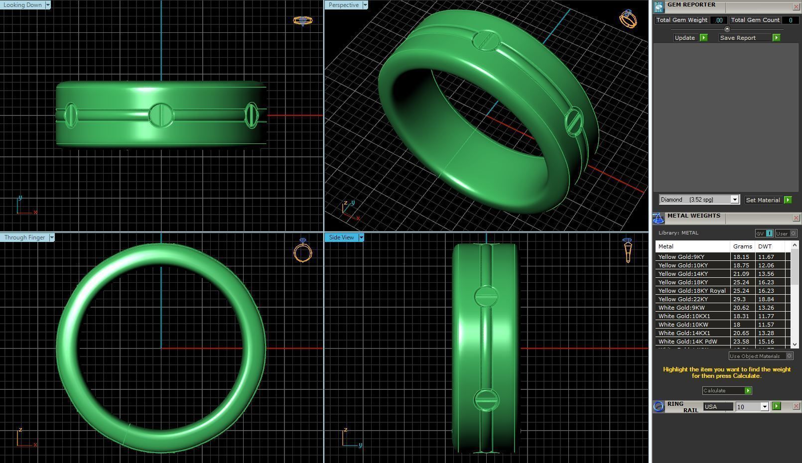 Gold Color Simple Style Wedding Ring 3 3D print model_1