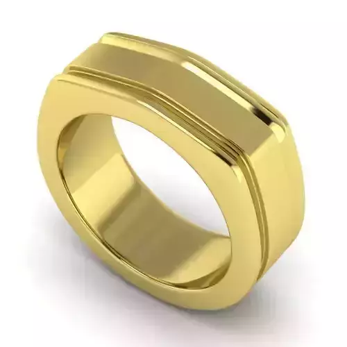 Gold Color Simple Style Wedding Ring 4