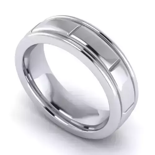 Silver Color Simple Style Wedding Ring 4