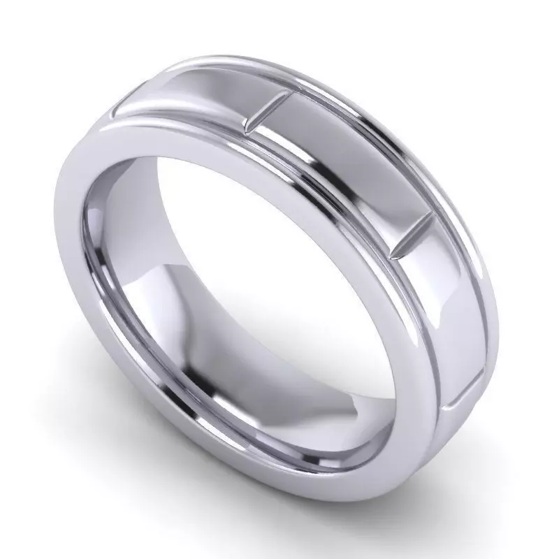Silver Color Simple Style Wedding Ring 4 3D print model_0